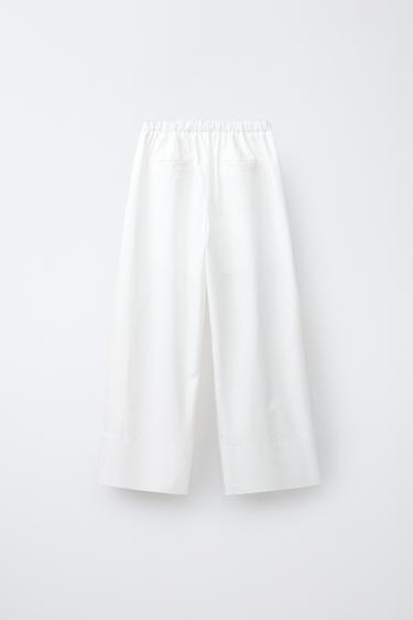 PANTALON BALLON POPELINE - Blanc de Zara - Image 1
