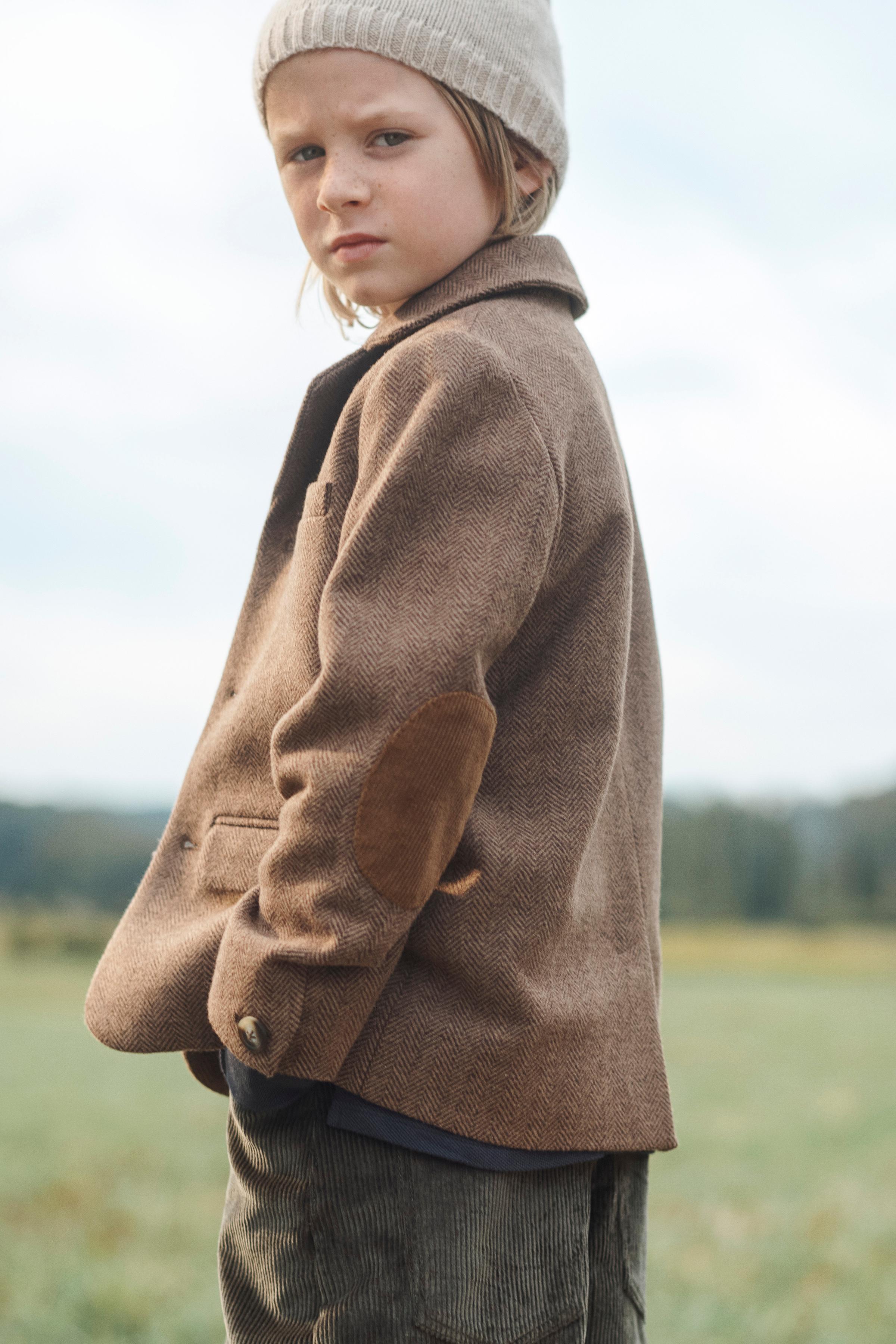 LIMITED EDITION HERRINGBONE BLAZER WITH ELBOW PATCHES AND WOOL