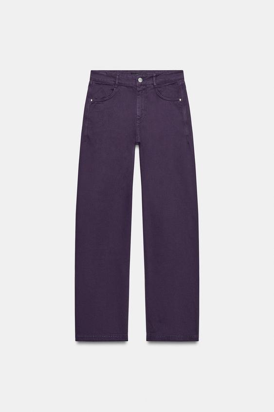 JEANS Z1975 DROIT TAILLE HAUTE LONG - Violet de Zara - Image 1