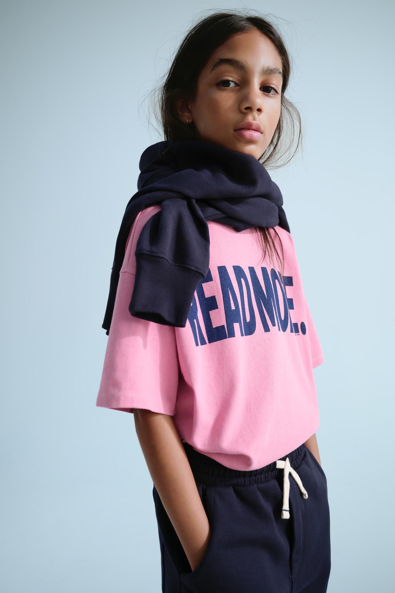 0FR. PARIS X ZARA TEXT PRINT T-SHIRT — Pink