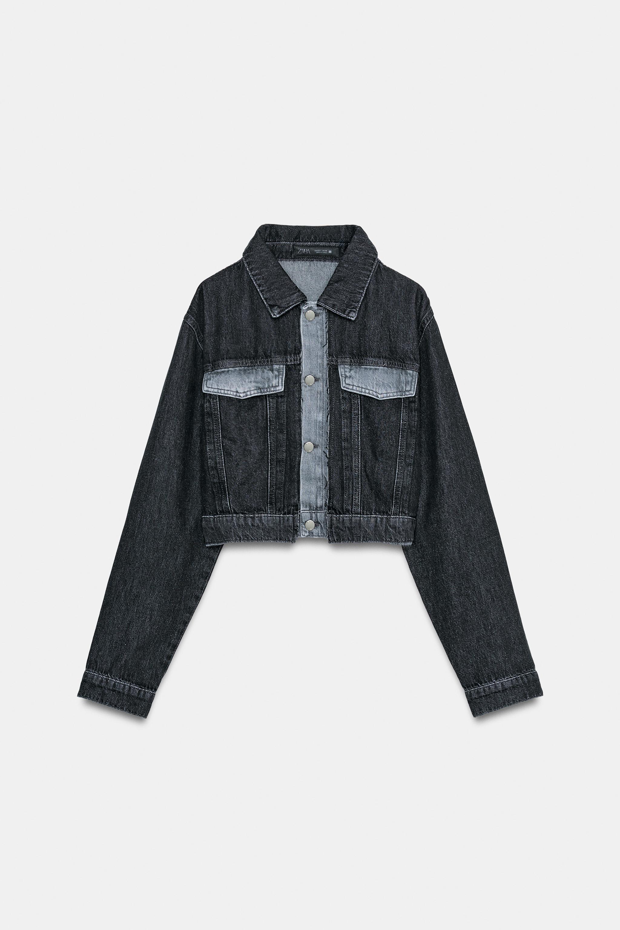 BLOUSON COURT EN DENIM Z1975 AVEC CONTRASTE