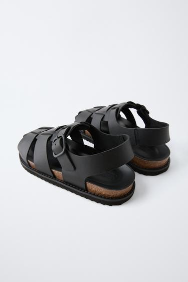 SANDALES PÊCHEUR PLAGE EN CUIR - Noir de Zara - Image 3