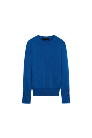 Zara BASIC PLAIN KNIT JUMPER - Ink blue