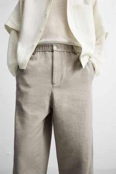 PANTALON REGULAR FIT STRUCTURÉ - Vison de Zara - Image 4
