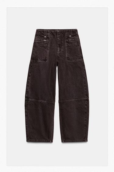 JEANS Z1975 CARGO BARREL TIRO MEDIO - Marrón de Zara