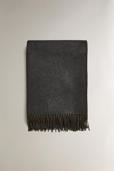 CASHMERE THROW - Khaki by Zara