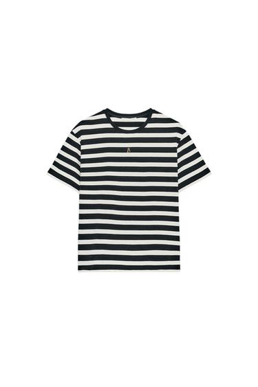 T-SHIRT À RAYURES ZA - Bleu marine de Zara