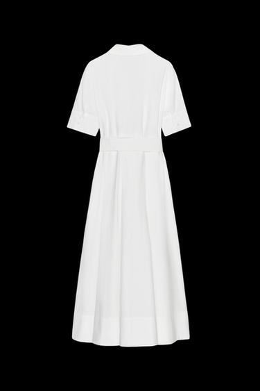 VESTIDO MIDI POPELÍN ZW COLLECTION - Blanco roto de Zara