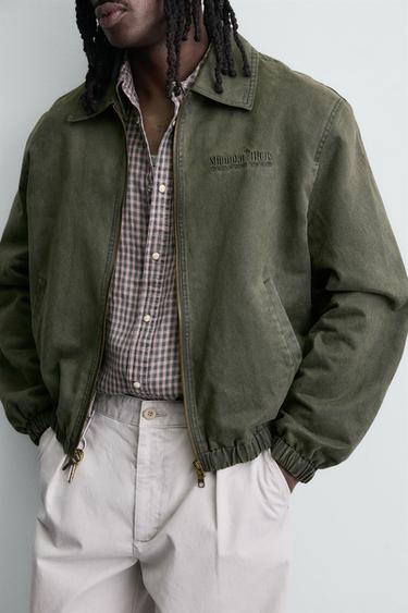 BLOUSON EFFET DAIM DÉLAVÉ - Vert de Zara - Image 4