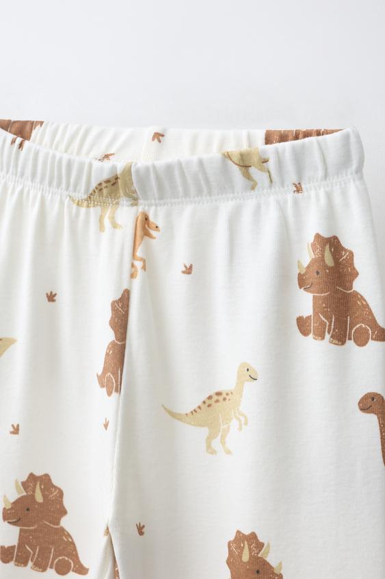 1 1/2-6 ANS / PYJAMA À IMPRIMÉ DINOSAURES - Marron clair de Zara - Image 6