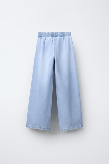 WIDE-LEG DARTED JEANS - Blue by Zara - Image 1