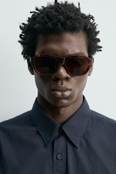 CHEMISE VOILE DE COTON - Bleu marine foncé de Zara - Image 5