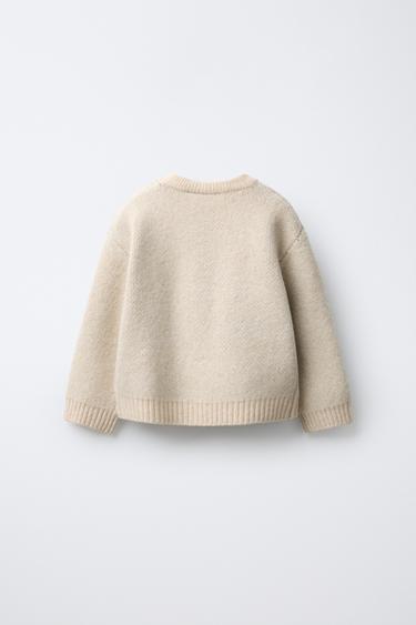 PULL EN MAILLE AVEC OURS - Écru de Zara - Image 1