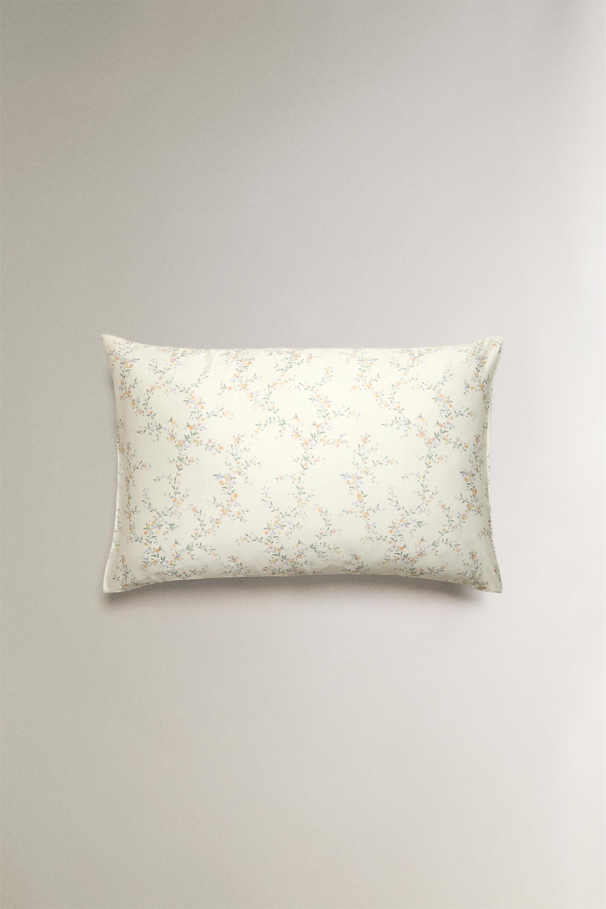 TAIE D’OREILLER SATIN FLORAL