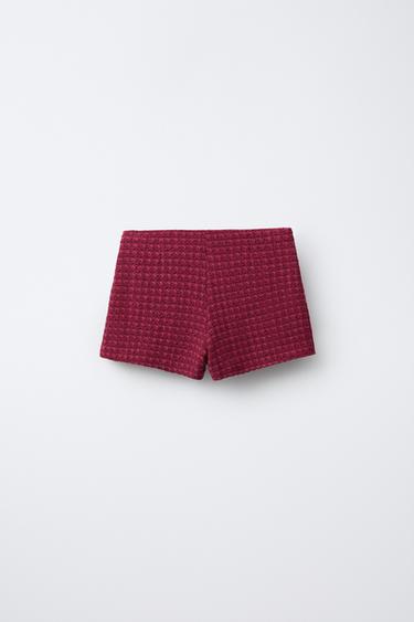 BERMUDA SKORT WITH FRAYED TEXTURE - Pink by Zara - Image 1