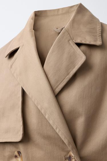 LONG TRENCH COAT WITH BELT - Beige by Zara - Image 4