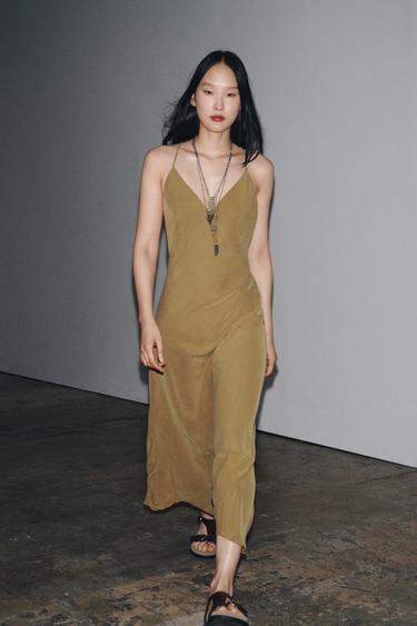 ZW COLLECTION CAMISOLE DRESS - Khaki by Zara
