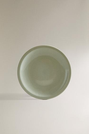 ENAMELLED STONEWARE DINNER PLATE - Sea green by Zara