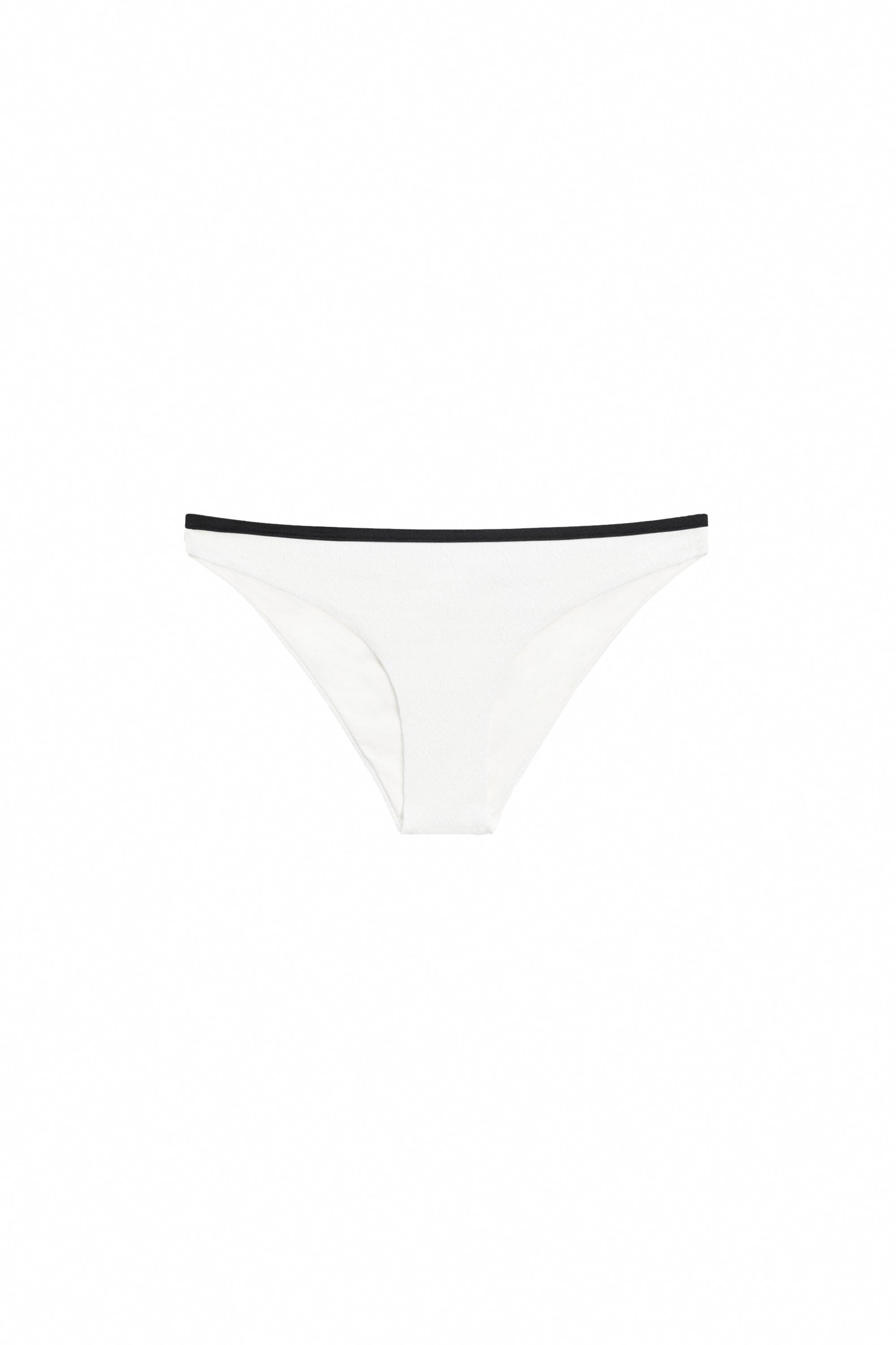 Contrast textured bikini bottoms — Oyster-white