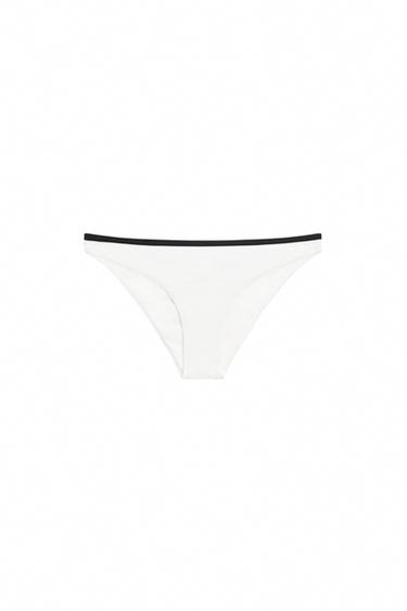 Contrast textured bikini bottoms — Oyster-white 1