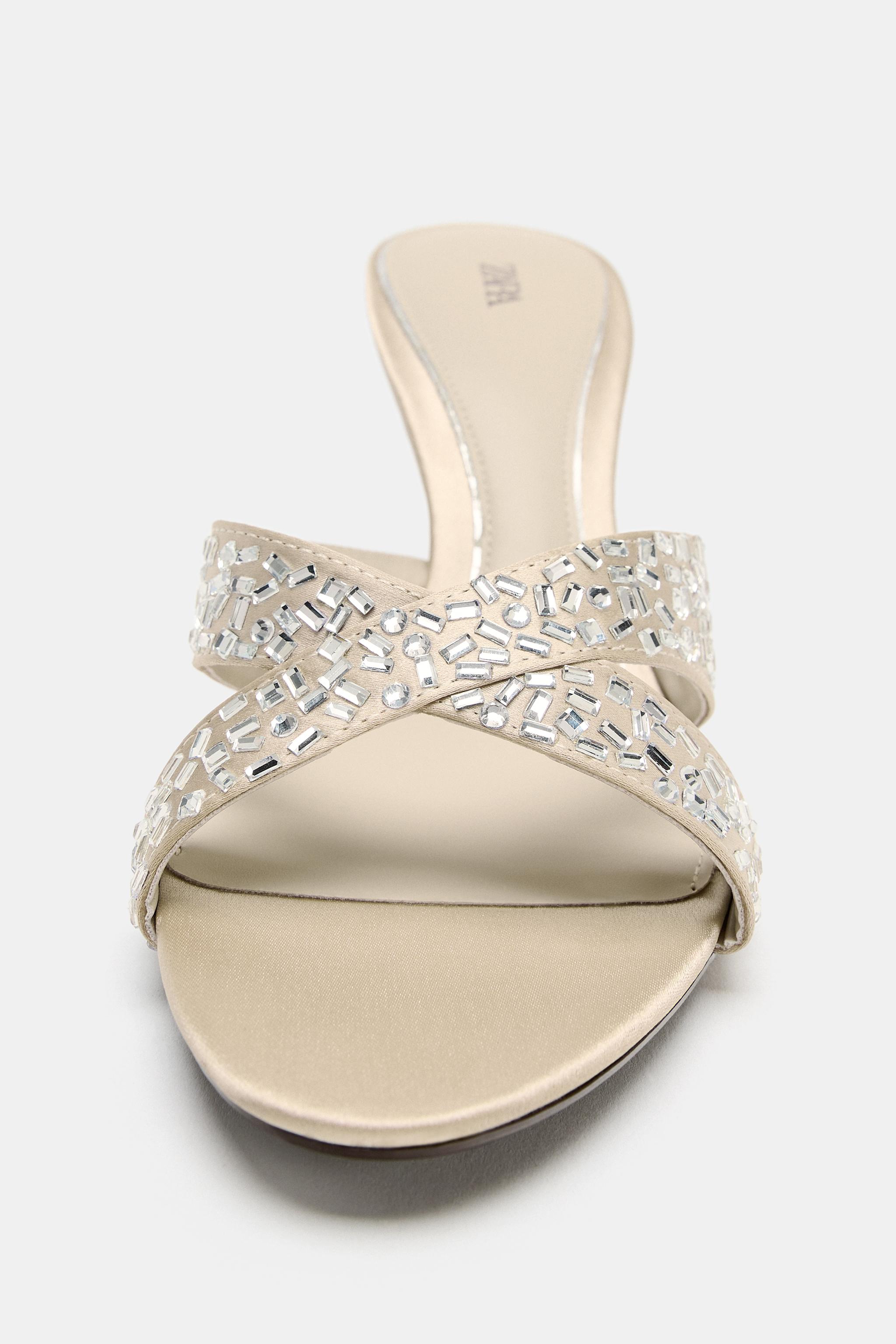 SPARKLY HEELED MULE SANDALS