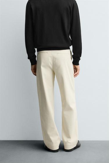 PANTALON STRUCTURÉ TWILL CEINTURE - Écru de Zara - Image 2