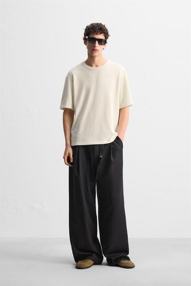 TEXTURED T-SHIRT - Ecru by Zara