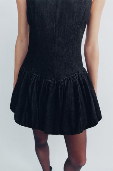 BALLOON DENIM DRESS - Anthracite grey by Zara - Image 2