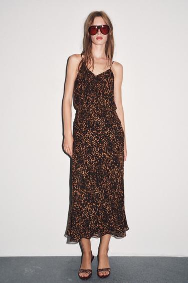 ANIMAL PRINT MIDI DRESS - Leopard by Zara