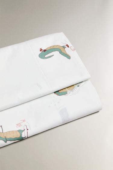 CHILDREN'S CROCODILE FLAT SHEET - Greenish by Zara - Image 1