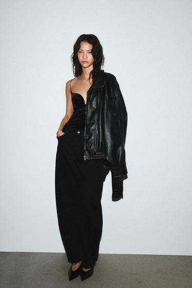 STRAPPY VELVET BODYSUIT - Black by Zara