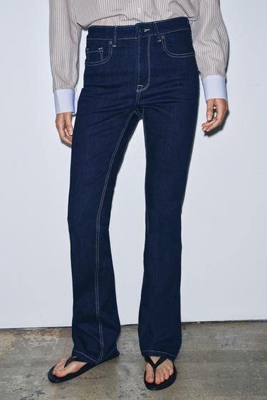 ZW COLLECTION BOOTCUT HIGH-WAIST JEANS - Blue by Zara