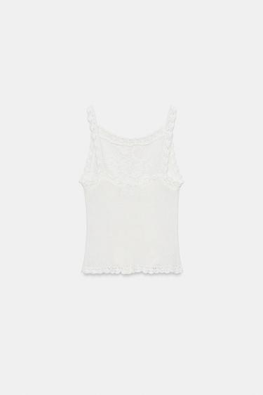TOP EN MAILLE RÉSILLE DOS NU - Blanc de Zara - Image 5