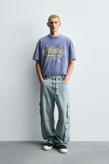 VARSITY GRAPHIC PRINT T-SHIRT - Mauve by Zara - Image 0