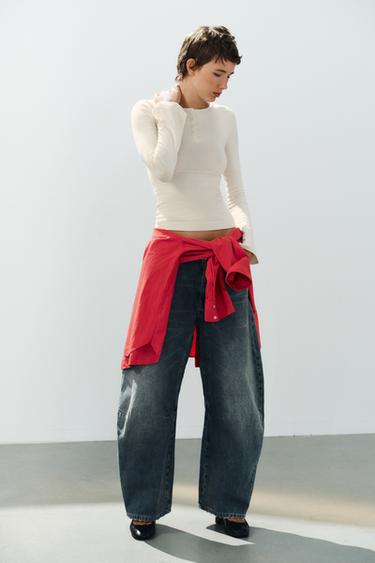HENLEY T-SHIRT - Ecru by Zara