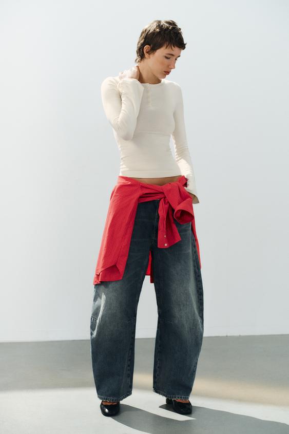 HENLEY T-SHIRT - Ecru de Zara - Imagen 0