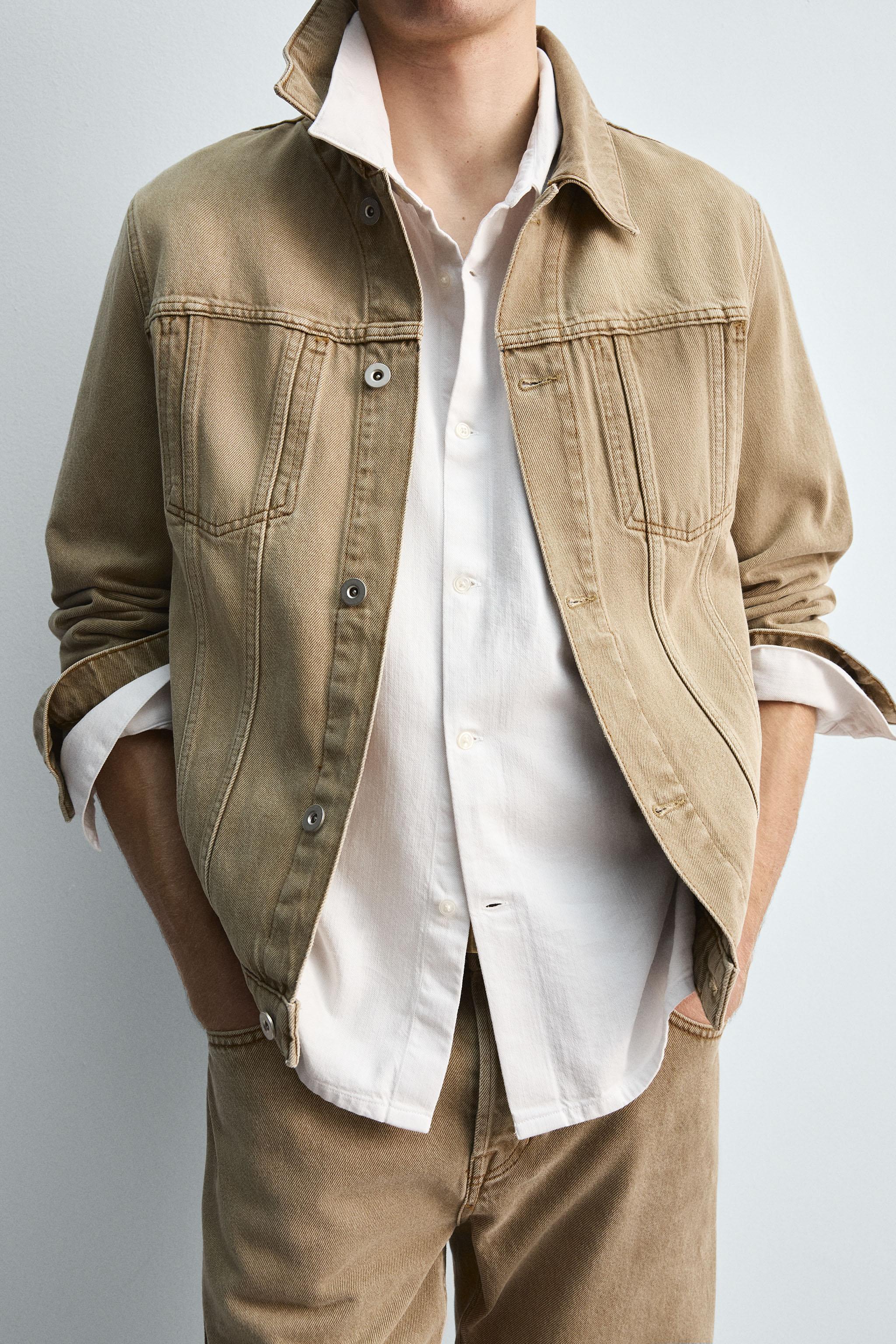 ZARA TRF カラー　デニムジャケット　ゴールデンブラウン　Mサイズ ZARA - ZARA TRF カラー デニムジャケット ゴールデンブラウン M