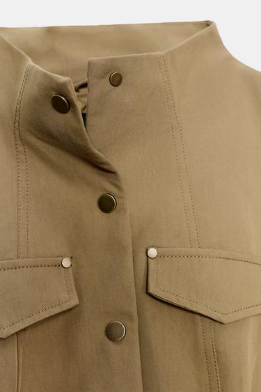 FITTED BLAZER WITH LOOPS - Light khaki by Zara - Image 7