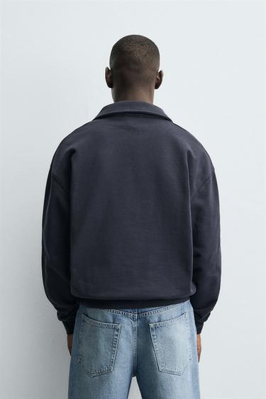 COTTON POLO SWEATSHIRT - Navy blue by Zara - Image 2