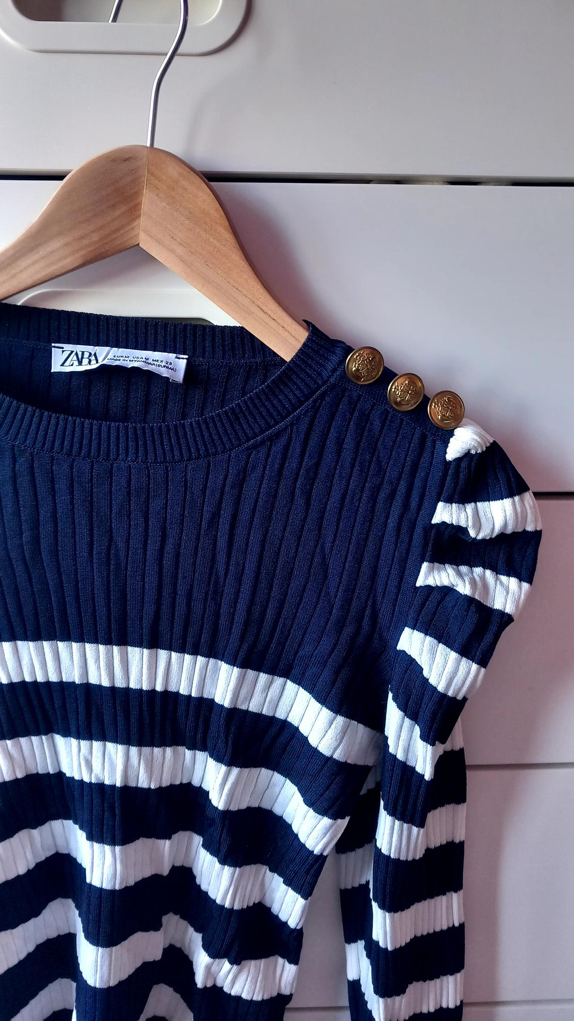 STRIPED PUFF SLEEVE SWEATER - Image 4