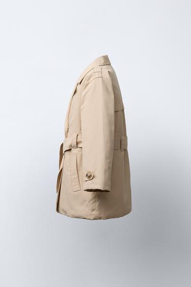 TRENCH MATELASSÉ CEINTURÉE - Sable de Zara - Image 2