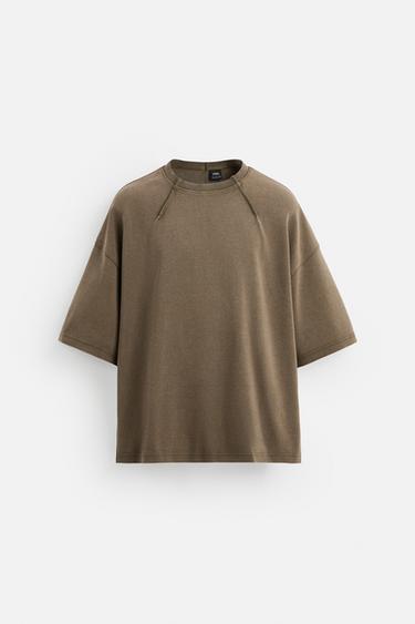 SUDADERA LAVADA BOXY FIT - Marrón de Zara - Imagen 0