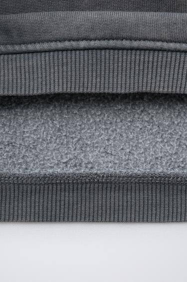 FADED EMBROIDERED SWEATSHIRT - Anthracite grey by Zara - Image 3