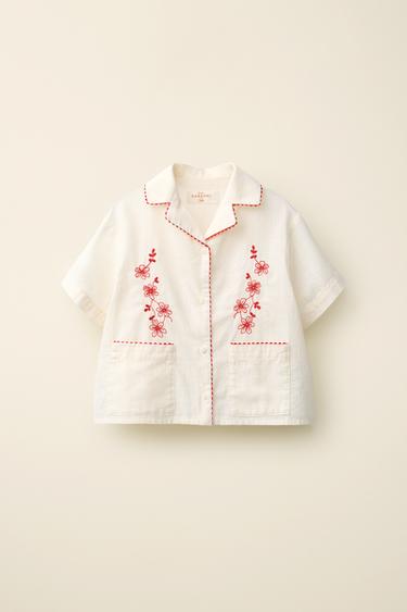 CARAMEL LONDON X ZARA 자수 셔츠 - Zara 바닐라