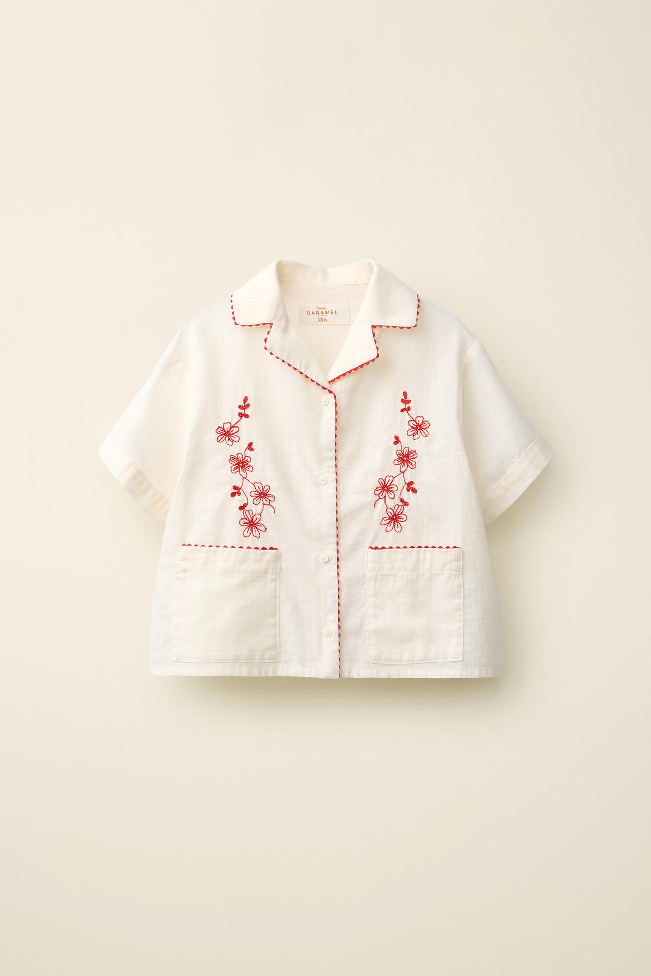 EMBROIDERED SHIRT CREATED BY CARAMEL LONDON X ZARA — Vanilla
