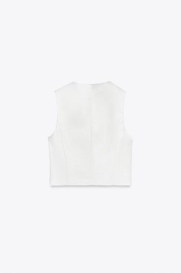 ZW COLLECTION SATIN WAISTCOAT - White by Zara - Image 5