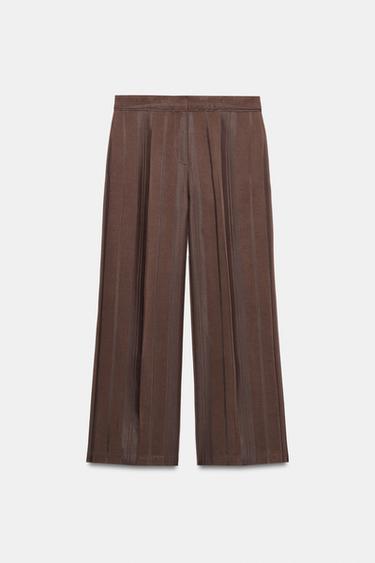 JACQUARD TROUSERS - Brown by Zara - Image 0