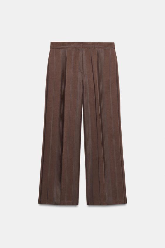 JACQUARD TROUSERS - Brown by Zara - Image 0