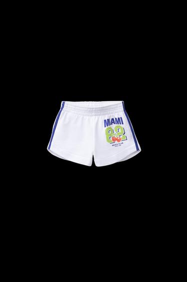 BERMUDA TEXTOS BANDA LATERAL - Blanco de Zara - Imagen 0