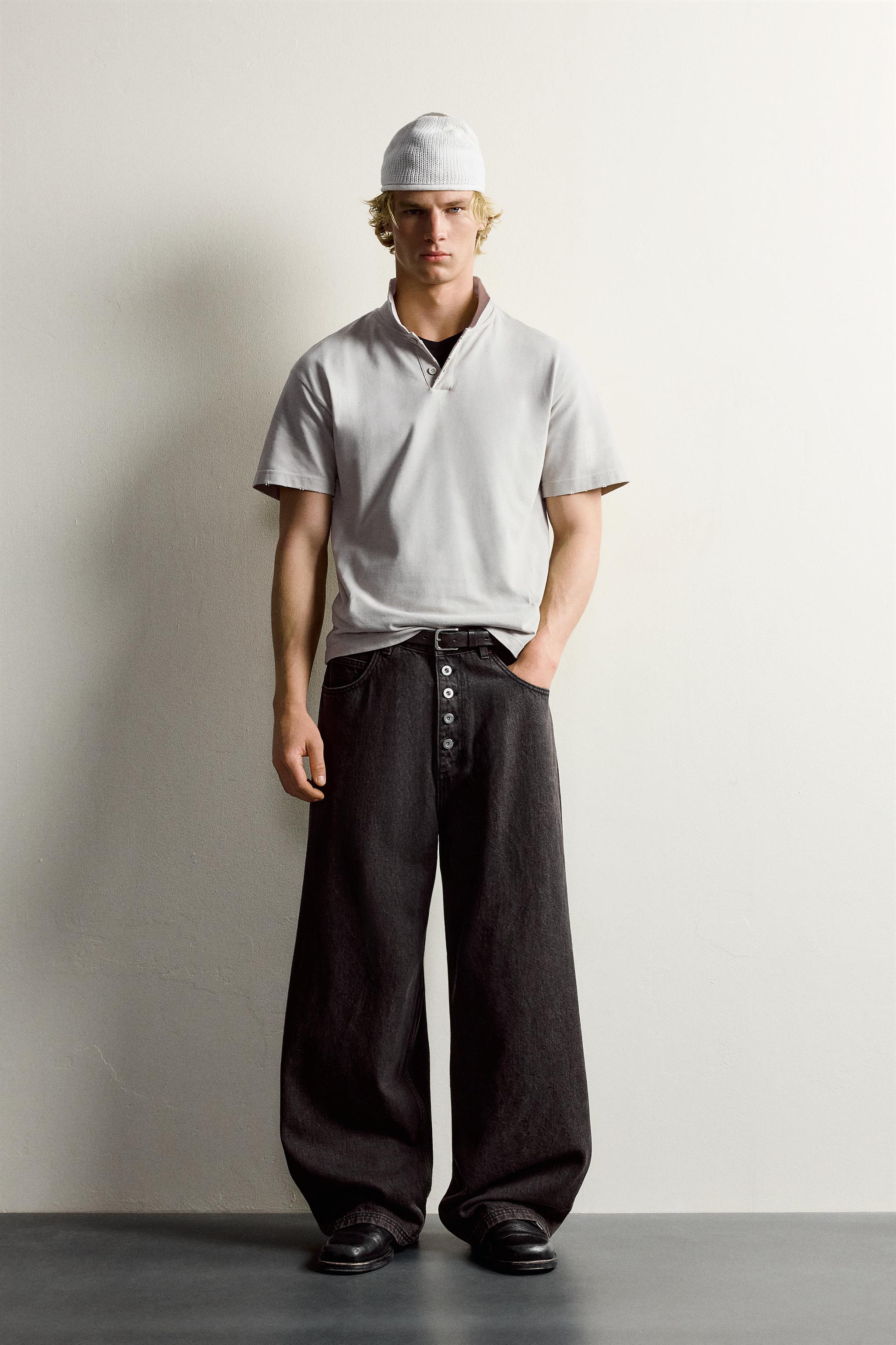 JEANS BAGGY FIT À BOUTONNAGE